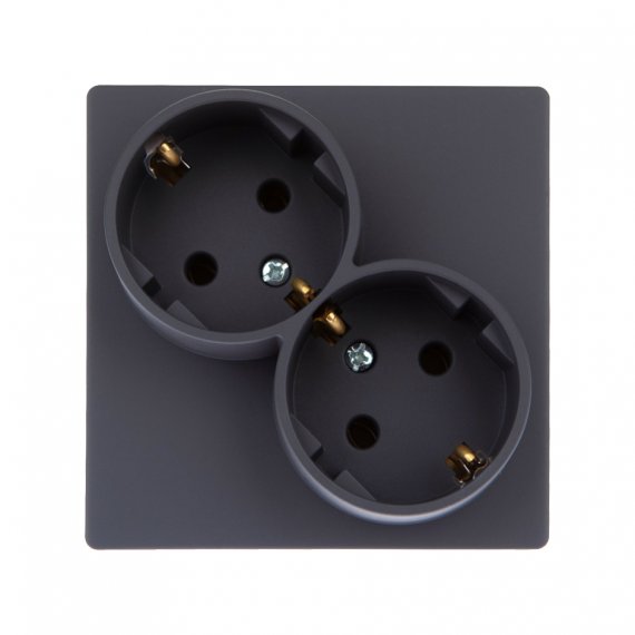 Фотография товара 'Simon 2450459-038 Розетка двойная Schuko 2х2Р+Е, 16A 250В'