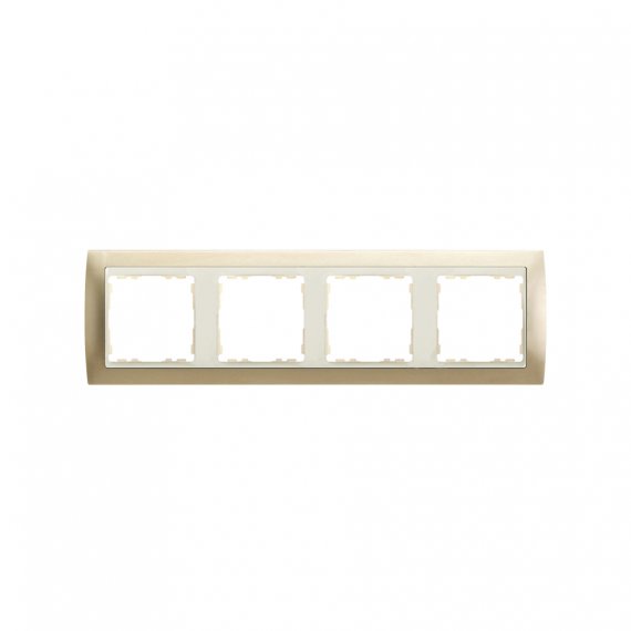 Фотография товара 'Simon 82744-34 Рамка на 4 поста, металл, шампань/сл.кость, S82'