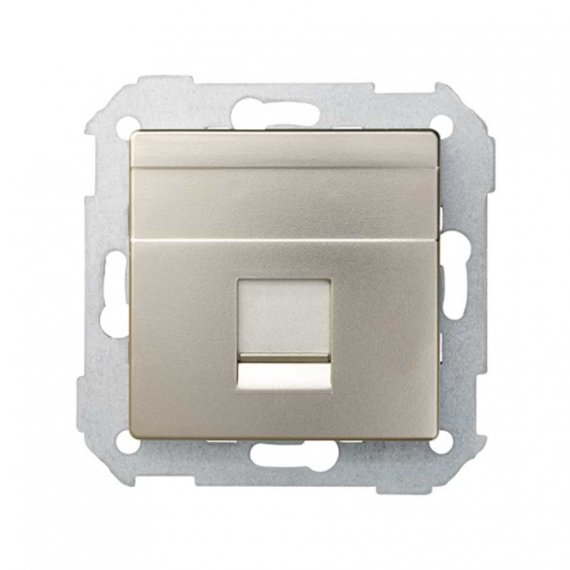 Фотография товара 'Simon 82005-34 Накладка прямая со шторкой и суппортом на 1 разъем RJ45'