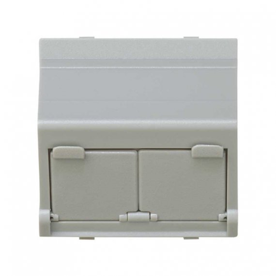 Фотография товара 'Simon 27086-37 Накладка наклонная со шторками на 2 разъема RJ45'