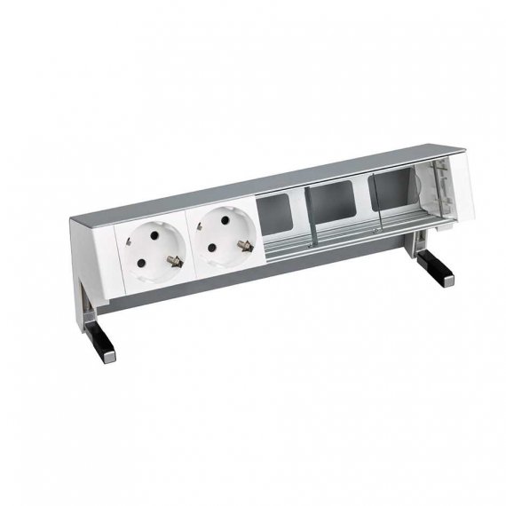 Фотография товара 'Simon 42502000-133 Настольный x5 розеточный блок, 2х2P+E, 3 пустых модуля'