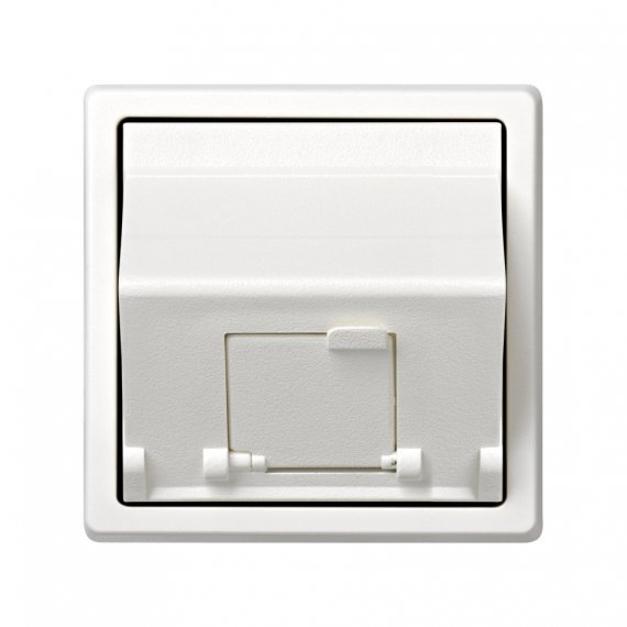 Фотография товара 'Simon 73085-60 Розетка наклонная для передачи данных со шторкой на 1 разъем RJ45'