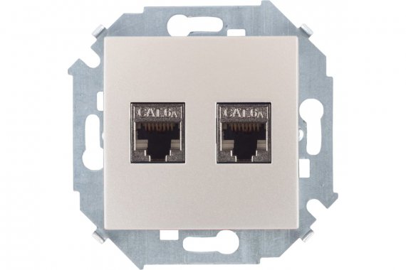 Фотография товара 'Simon 1591564-034 Розетка информационная 2xRJ45 Cat.6A FTP (AMP)'