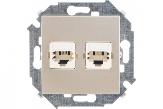 Фотография товара 'Simon 1591589-034 Розетка телефонная 2xRJ11, шампань, S15'