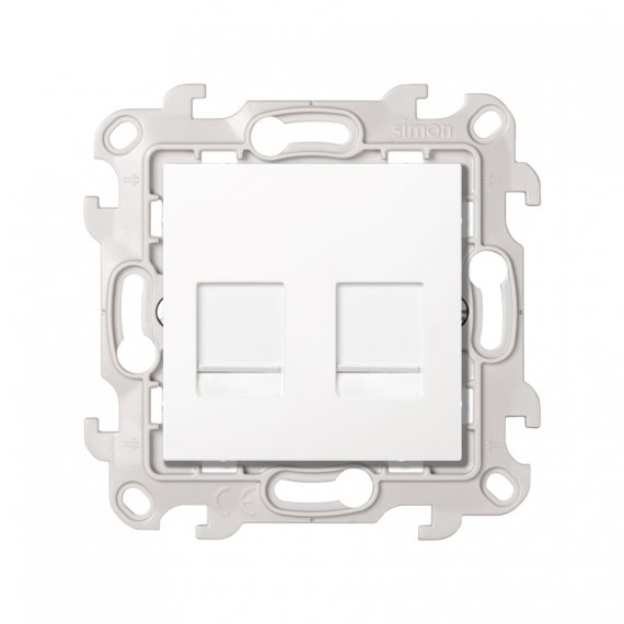 Фотография товара 'Simon 2450593-030 Розетка информационная 2xRJ45 Cat.5e UTP'