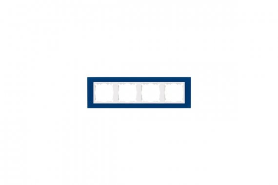 Фотография товара 'Simon 82647-64 Рамка на 4 поста, стекло, синий/белый, S82N'