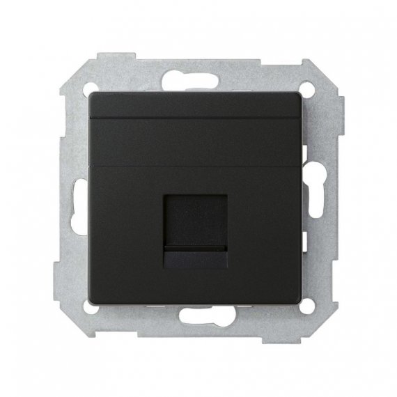 Фотография товара 'Simon 8200005-098 Накладка прямая со шторкой и суппортом на 1 разъем RJ45'