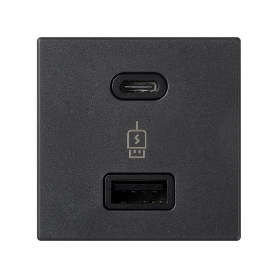 Фотография товара 'Simon K126F-14 Зарядное устройство USB A+C 18W, 230В'