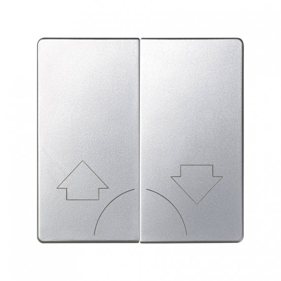 Фотография товара 'Simon 82029-93 Клавиша двойная для выкл-ля жалюзи без блок. и пикт."Стрелки", мат.алюминий, S82D'
