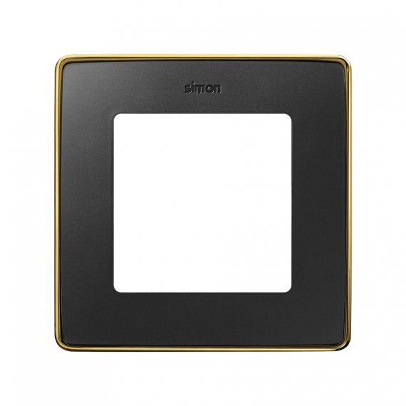 Фотография товара 'Simon 8201610-395 Рамка на 1 пост, мат.черный/металл.золото, S82D'