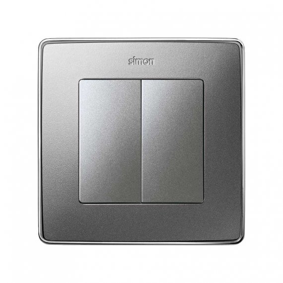 Фотография товара 'Simon 82026-93 Клавиша двойная для вык-ля, мат.алюминий, S82D'