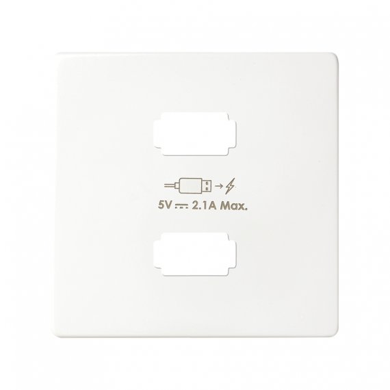 Фотография товара 'Simon 8221096-030 Накладка для заряд.устройства 2xUSB, белый, S82'