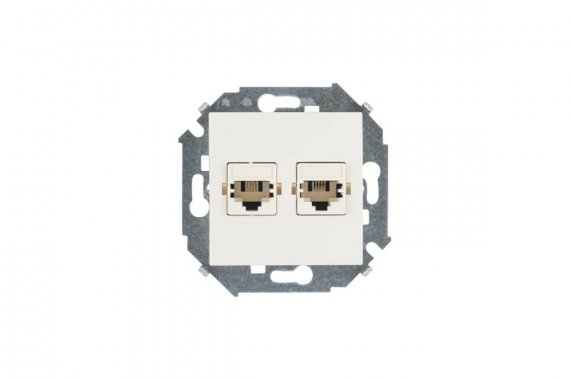 Фотография товара 'Simon 1591589-031 Розетка телефонная 2xRJ11, сл.кость, S15'