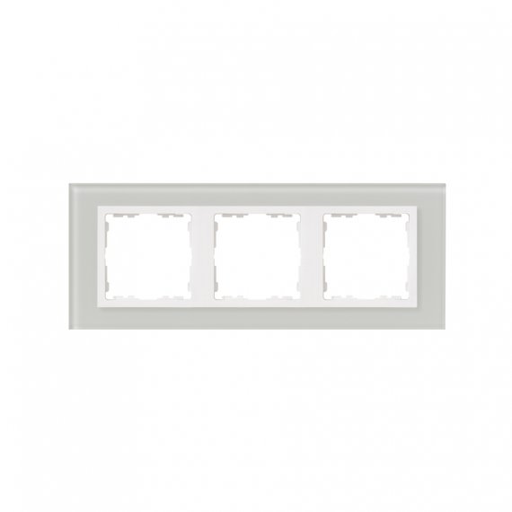 Фотография товара 'Simon 82637-60 Рамка на 3 поста, стекло, натуральный/белый, S82N'