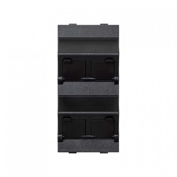 Фотография товара 'Simon S80C-14 Модуль S наклонный на 4 разъема RJ45 со шторками'