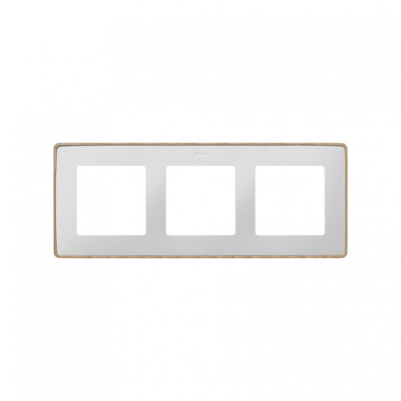 Фотография товара 'Simon 8201630-270 Рамка на 3 поста, белый/дерев.бук, S82D'