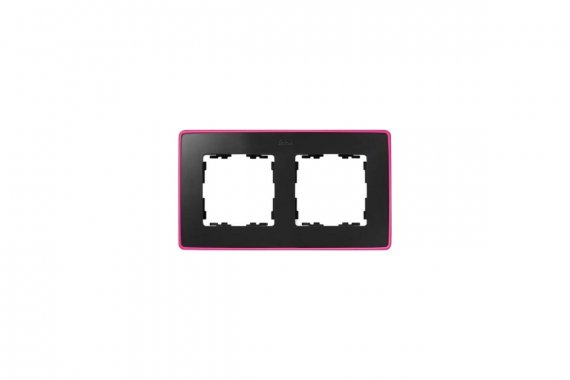 Фотография товара 'Simon 8201620-261 Рамка на 2 поста, графит/металл.розовый неон, S82D'