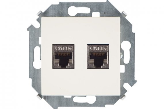 Фотография товара 'Simon 1591564-031 Розетка информационная 2xRJ45 Cat.6A FTP (AMP)'