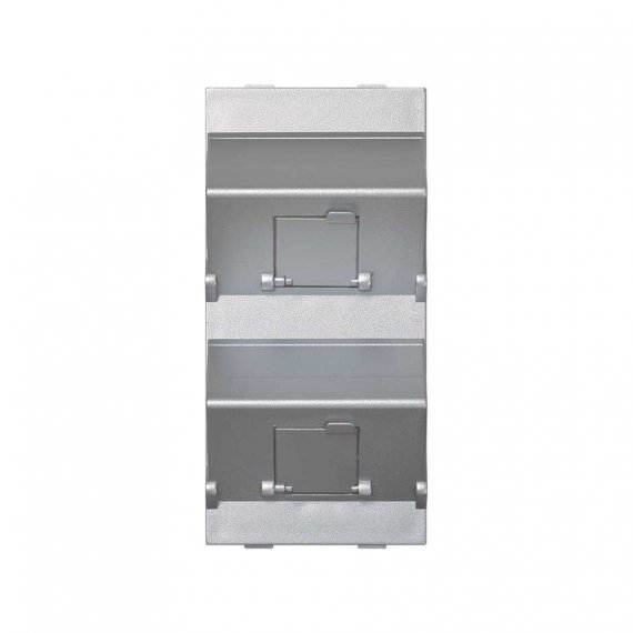 Фотография товара 'Simon S80B-8 Модуль S наклонный на 2 разъема RJ45 со шторками'