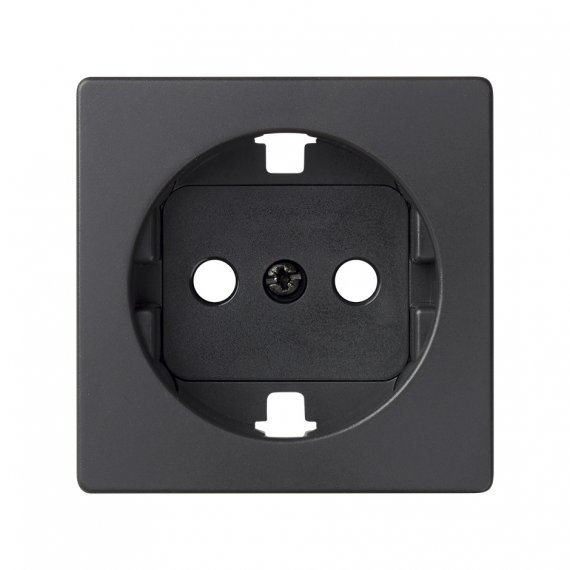 Фотография товара 'Simon 82041-38 Накладка со шторками для розетки Schuko 2Р+Е, графит, S82'