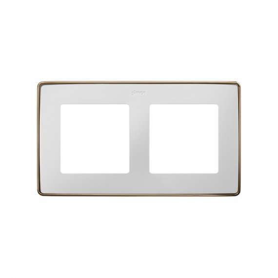 Фотография товара 'Simon 8201620-291 Рамка на 2 поста, белый/металл.медь, S82D'