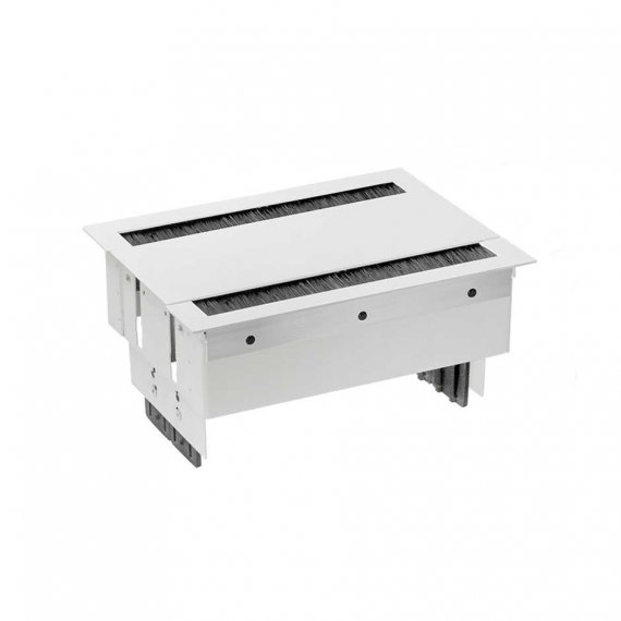 Фотография товара 'Simon 46423000-130 Двусторонний врезной x8 розеточный блок, щетка, 6x2P+E'