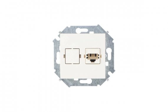 Фотография товара 'Simon 1591480-031 Розетка телефонная RJ11, сл.кость, S15'
