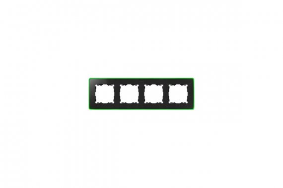 Фотография товара 'Simon 8201640-260 Рамка на 4 поста, графит/металл.зеленый неон, S82D'