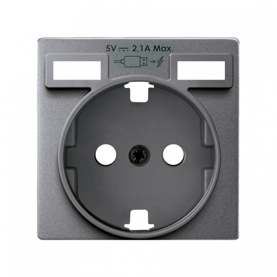 Фотография товара 'Simon 8200049-093 Накладка для розетки Schuko с з/у USB A+A'