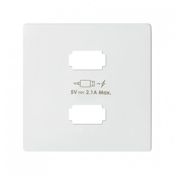 Фотография товара 'Simon 8221096-090 Накладка для заряд.устройства 2xUSB, мат.белый, S82C'