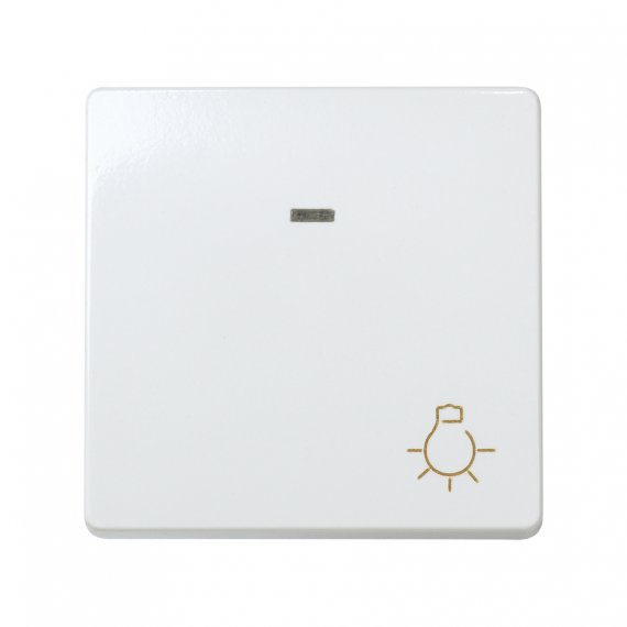 Фотография товара 'Simon 27161-65 Кнопочный выключатель с подсветкой и пикт."Свет", 10A 250В'