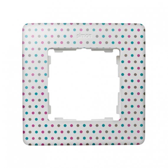 Фотография товара 'Simon 8200610-210 Рамка на 1 пост, цветные горошины/белый, S82D'