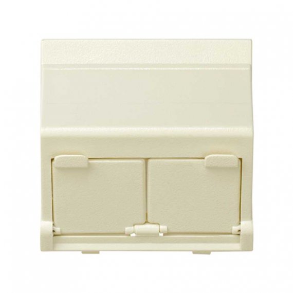 Фотография товара 'Simon 27086-32 Накладка наклонная со шторками на 2 разъема RJ45'