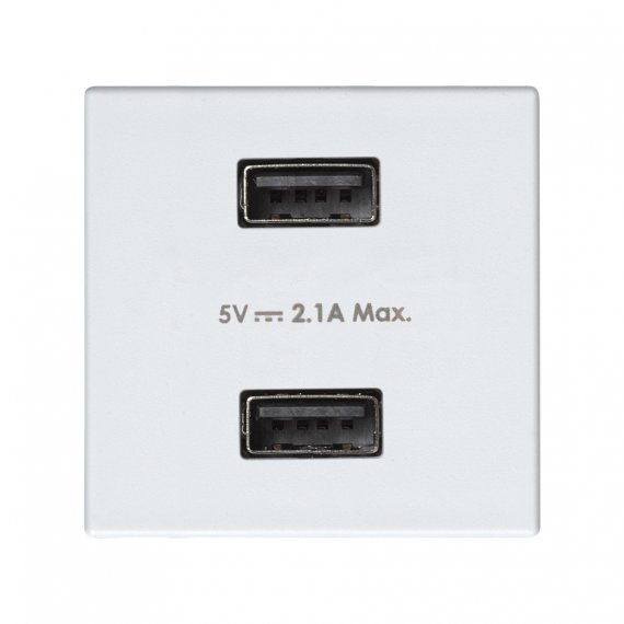 Фотография товара 'Simon 2701096-030 Зарядное устройство 2xUSB 10W, 230В'