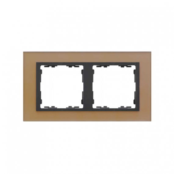 Фотография товара 'Simon 82827-34 Рамка на 2 поста, стекло, медь/графит, S82N'