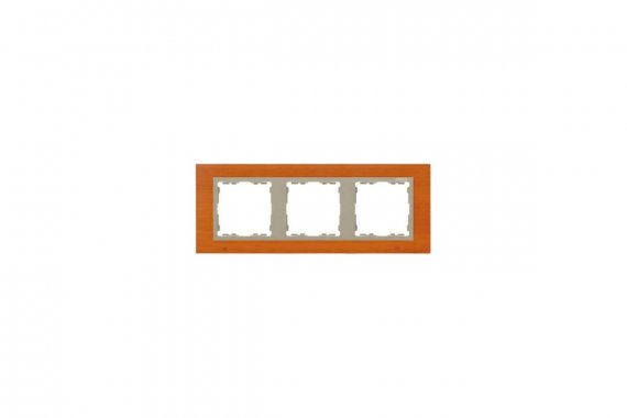 Фотография товара 'Simon 82937-67 Рамка на 3 поста, дерево, вишня/шампань, S82N'