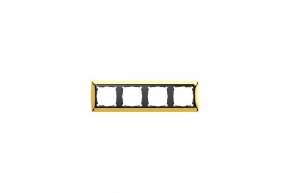 Фотография товара 'Simon 82844-66 Рамка на 4 поста, металл, золото/графит, S82'