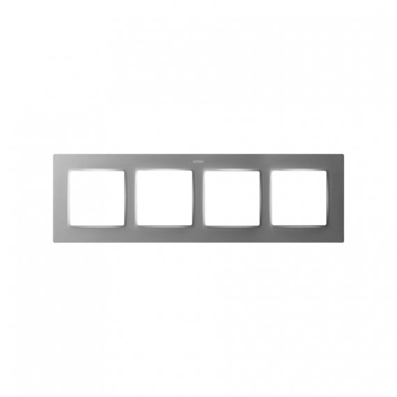 Фотография товара 'Simon 8200647-093 Рамка на 4 поста, мат.алюминий, S82C'