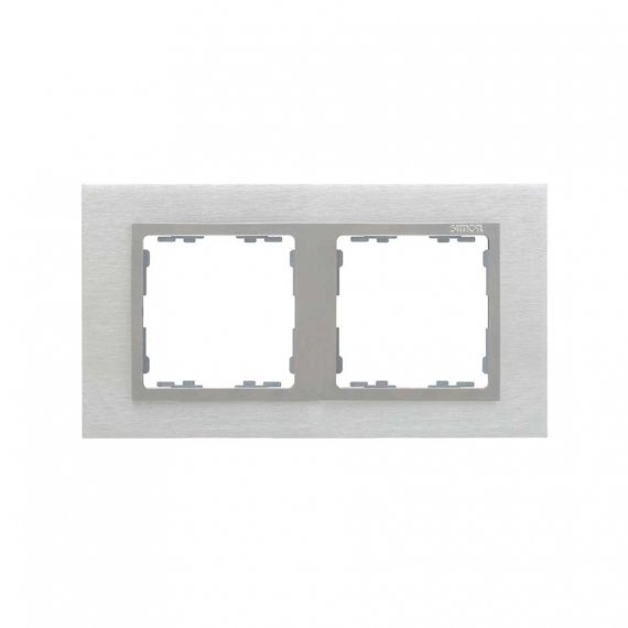 Фотография товара 'Simon 82927-34 Рамка на 2 поста, металл, мат.сталь/алюминий, S82N'