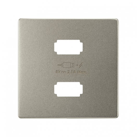 Фотография товара 'Simon 8221096-094 Накладка для заряд.устройства 2xUSB, мат.шампань, S82C'