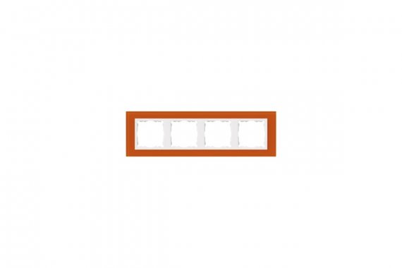 Фотография товара 'Simon 82647-65 Рамка на 4 поста, стекло, оранжевый/белый, S82N'