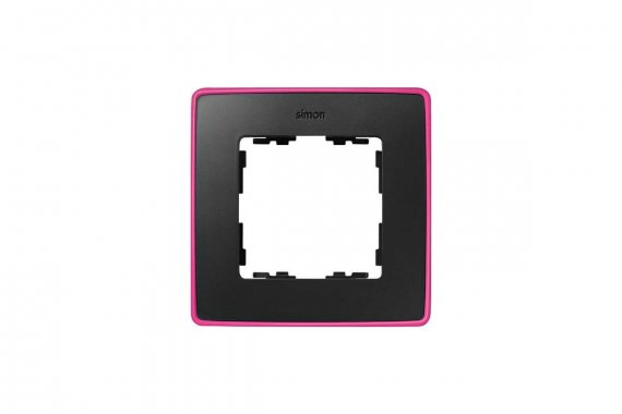 Фотография товара 'Simon 8201610-261 Рамка на 1 пост, графит/металл.розовый неон, S82D'