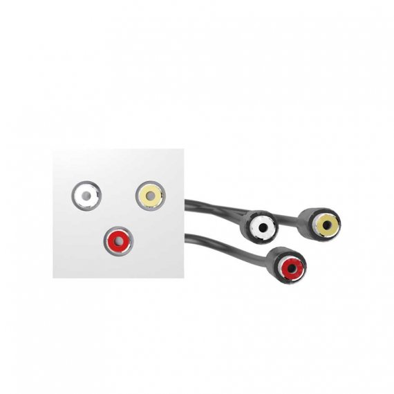 Фотография товара 'Simon 40001193-030 Модуль с адаптером, проходной 3xRCA мама/мама'