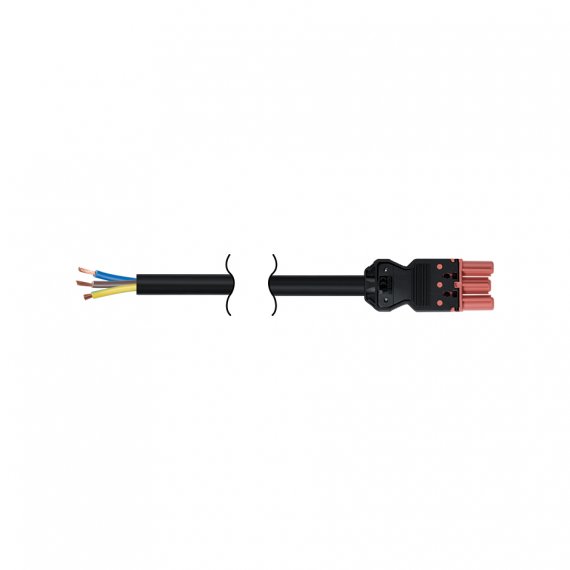 Фотография товара 'Simon CR4020-6 Кабель 2м 3x2,5мм "мама - free-end" 2P+E, красный, QC'