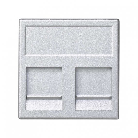 Фотография товара 'Simon KB76-8 Накладка прямая на 2 разъема RJ45 со шторками'