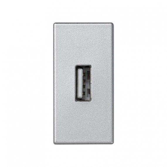 Фотография товара 'Simon K128B-8 Розетка узкая USB 2.0 (передача данных), алюминий, K45, Connect'