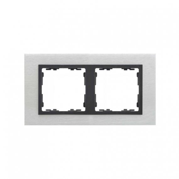 Фотография товара 'Simon 82827-31 Рамка на 2 поста, металл, мат.сталь/графит, S82N'