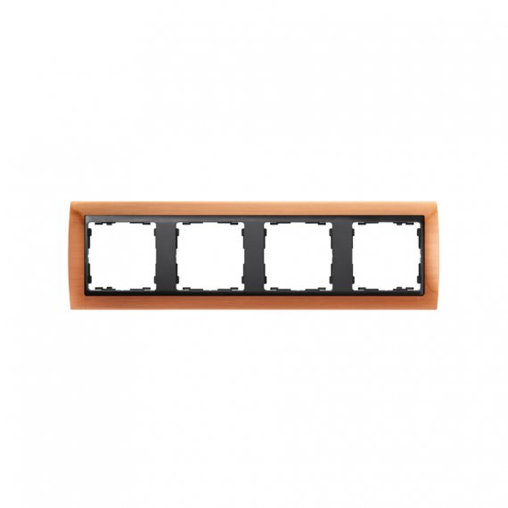 Фотография товара 'Simon 82844-36 Рамка на 4 поста, металл, медь/графит, S82'