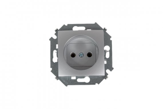 Фотография товара 'Simon 1591431-033 Розетка 2Р, 16A 250В~, алюминий, S15'