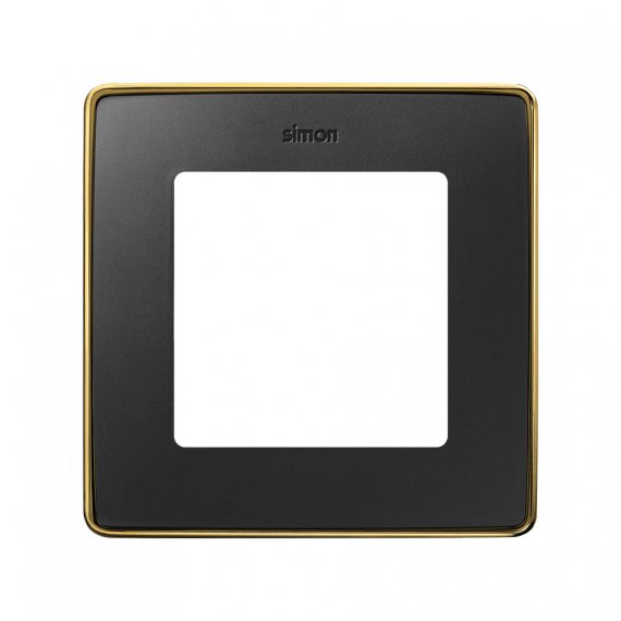 Фотография товара 'Simon 8201610-242 Рамка на 1 пост, графит/металл.золото, S82D'